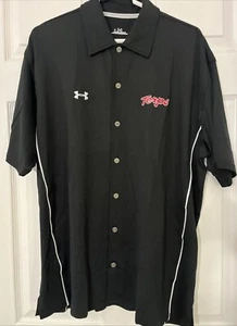 Camisa Under Armour Para Hombre L Maryland Terrapins Manga Corta Abotonada Negra - Imagen 1 de 4