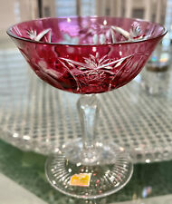 1 NACHTMANN TRAUBE CRANBERRY CASED CUT TO CLEAR CRYSTAL SAUCER CHAMPAGNE