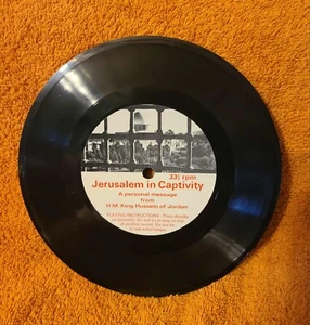 Jerusalem In Captivity Vtg 33 1/3 RPM Flexi Disc Record King Hussein Of Jordan - Picture 1 of 4