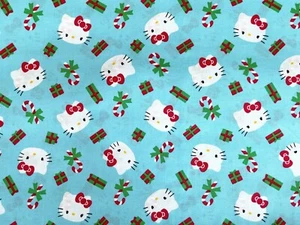 Cotton Quilt Fabric Christmas Presents Toss Hello Kitty Sanrio by FQ (18"x22") - Picture 1 of 3