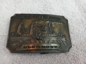 VINTAGE 1970ER **CLERMONT THE GREAT NORTH RIVER STEAMBOAT ** GÜRTELSCHNALLE New York - Bild 1 von 3