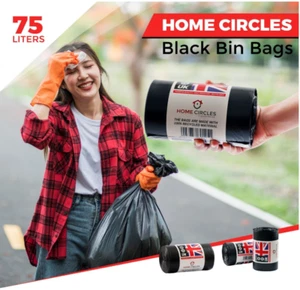 100 HEAVY DUTY BLACK THICK REFUSE SACKS STRONG THICK RUBBISH BAGS BIN LINERS - Picture 1 of 4