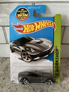 2015 Hot Wheels #216 HW Workshop-HW Garage '14 CORVETTE STINGRAY GREY ERROR - Picture 1 of 5
