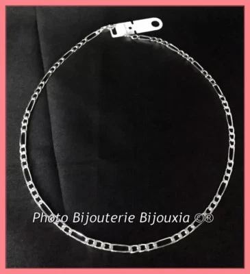 Catena Maglia Figaro Lucidata 60CM X 4mm IN Argento Massiccio Rodio Alta Qualità - Immagine 1 di 4