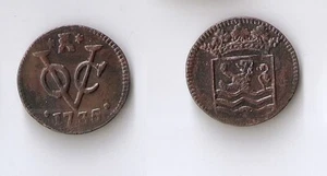NETHERLANDS EAST INDIES duit 1735 Crowned Zeeland arms, VOC monogram - Imagen 1 de 1