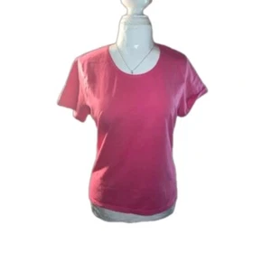 EUC Kim Rogers Basic Athletic Pink Short Sleeve Tee Scoop Neck Grannycore SZ L - Picture 1 of 10