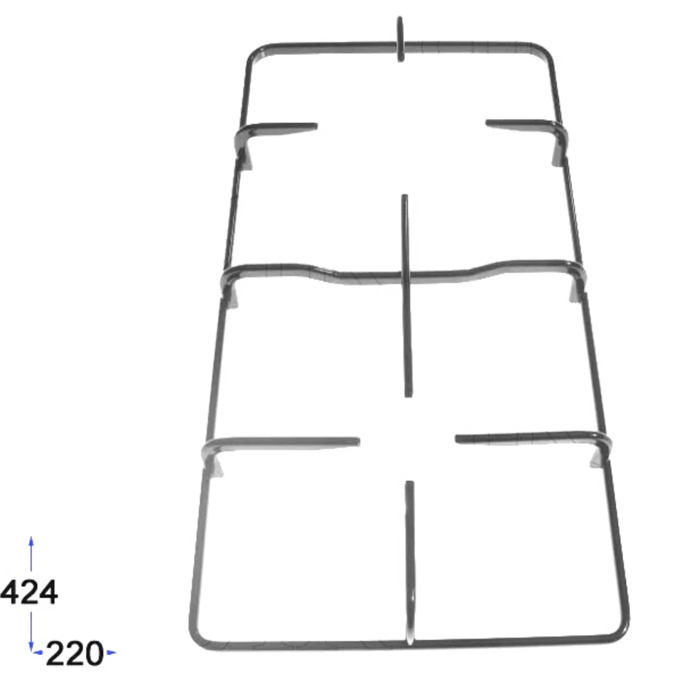 LOFRA GRIGLIA 2 FUOCHI PER CUCINA GAS PIANI COTTURA CM.42,4 X 22 NERO LUCIDE
