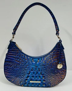 BRAHMIN NEU MIT ETIKETT TIEF AZURBLAU KLEINE BEKKA SCHULTERTASCHE ~ ECHTLEDER  - Bild 1 von 5