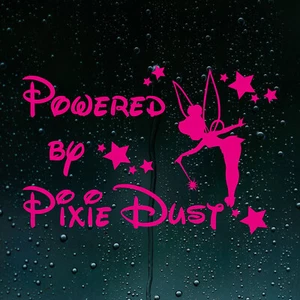 Powered by Pixie Dust Fairy Magical Car Sticker Self-Adhesive Vinyl Decal Bumper - Picture 1 of 4