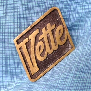 Corvette Vette Promo Gürtelschnalle Sportwagen massiv Messing Vintage 70er BTS .SHY701 - Bild 1 von 8