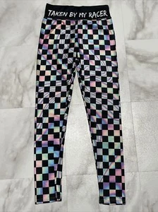 Taken By My Racer Checkered Flag Racing Legging’s Woman’s NEW In Plastic Small - Picture 1 of 4