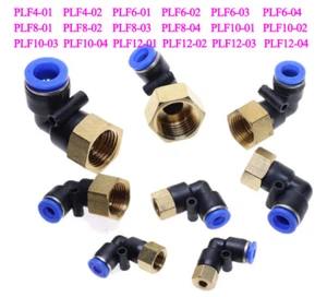 Plastic Pneumatic L Angle ElbowBSP Female push-fit hose inline airline connector - Picture 1 of 25