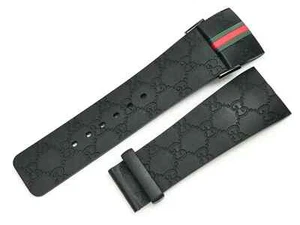 26mm I-Gucci 114-2 Genuine OEM Replacement Black Rubber Band Gucci YA114207 NEW - Picture 1 of 3