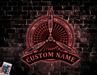 Custom Airplane Club Metal Wall Art, Personalized Pilot Name Sign Decoration
