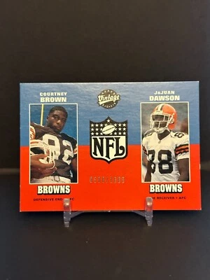2000 UD Vintage Football JaJuan Dawson Courtney Brown RC  Card #12 #0308/1000 - Image 1 of 2