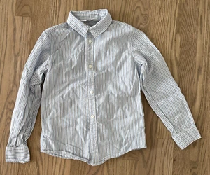 Camisa con botones y cuello largo H&M azul blanco para niños - talla 7 - Imagen 1 de 6