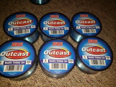 Lot of 6 ! Zebco 2110010 30026 Outcast Line 6 lb. Test 650 Yd. Roll 26414 6x ! - Image 1 of 4