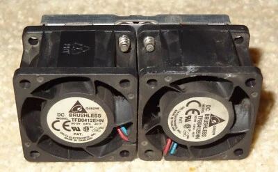 Delta TFB0412EHN Dual Fan Assembly Hot Swap 12V 0.87A Brushless Fans - Image 1 of 3