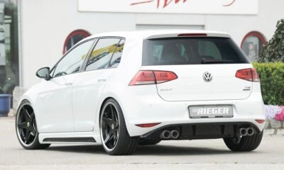 Rieger Heckansatz Diffusor für VW Golf 7 Limousine 4 Rohr schwarz glanz - Bild 1 von 3
