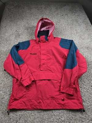 Vintage Columbia Pullover Jacket Mens Large RedHooded Anorak Outdoor 90s - Image 1 of 4