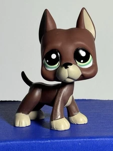 Littlest Pet Shop LPS #1519 Brown & Cream Great Dane Dog Green Eyes RARE - Picture 1 of 3