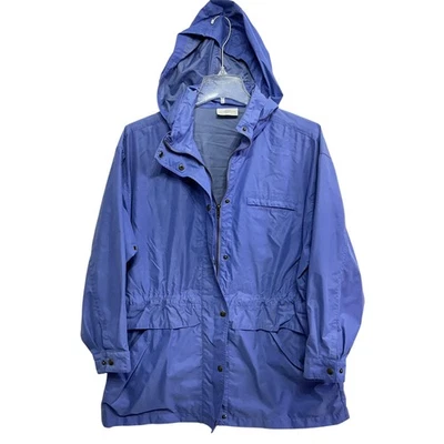 Chaqueta Nordstrom para mujer grande azul impermeable con capucha cremallera frontal bolsillos de poliéster Foto 1 de 4