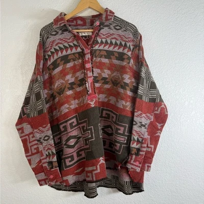 Nuevo con etiquetas Suéter Free People We The Free Arizona Sky en Carmesí Azteca Grande Boho Foto 1 de 4