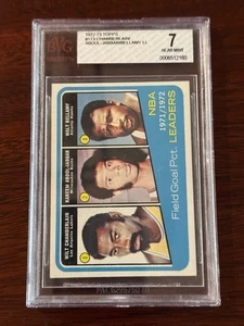 1972-73 Topps - League Leaders Kareem Abdul-Jabbar, Wilt Chamberlain #173 BVG 7 - Picture 1 of 2