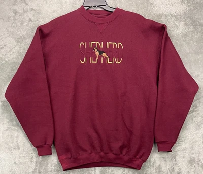 Sudadera De Colección Santee HVYWT Para Hombre XL Granate Pastor Alemán Hecha en EE. UU. Foto 1 de 4