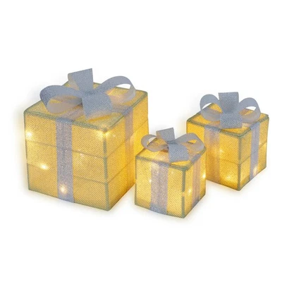 B-WAREN LED Geschenkbox 3er Set Weihnachten Weihnachtenbox Beleuchtete - Bild 1 von 4