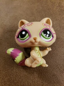 Littlest Pet Shop authentisch # 1354 hellbraun lila grün Postkarte Waschbär Wirbel - Bild 1 von 2