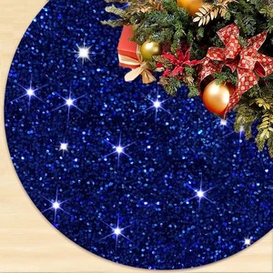 Falda de árbol de Navidad azul real de lentejuelas mini faldas de árbol 21 pulgadas terciopelo brillante... - Imagen 1 de 7