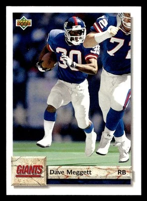 1992 Upper Deck Dave Meggett #265 New York Giants - Image 1 of 2