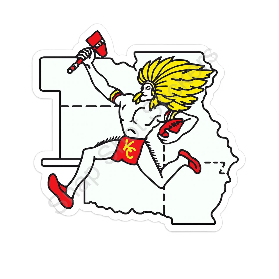 Pegatina/calcomanía de vinilo resistente a la intemperie con logotipo de Kansas City Chiefs (1963-1971) 02 Foto 1 de 1