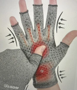Arthritis Compression Gloves Fingerless for Women Hand Pain Relief Anti-Slip M - Picture 1 of 6
