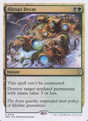 Abrupt Decay (White Border) MB2 Regular Rare #78 NM MTG - Image 1 of 2