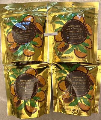 4 Bags Trader Joe's Dark Chocolate Orange Sticks 10 oz Each Pack Total 40 oz - Image 1 of 2