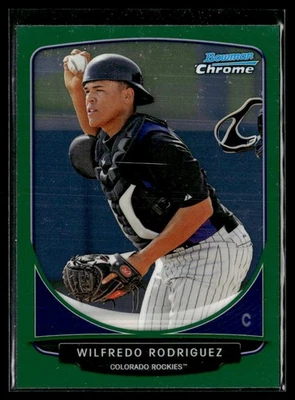 2013 Bowman Chrome Green Refractors Wilfredo Rodriguez Texas Rangers #BCP148 - Image 1 of 2