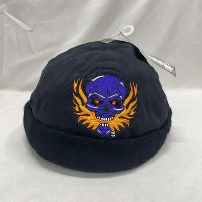 De colección CSI Gorra Calavera a Prueba de Balas Negra .44 Magnum Tribal Calavera Llamas Harley Motociclista Foto 1 de 4