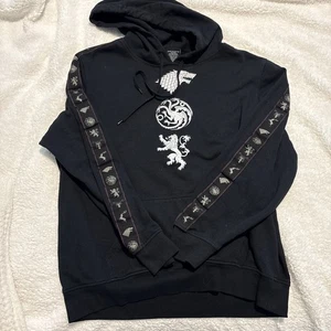 GOT Juego de Tronos Extra Grande XL Negro Pullover Sudadera con Capucha Sudadera - Imagen 1 de 8
