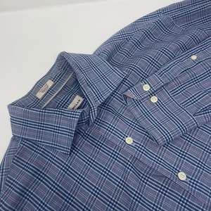 Peter Millar Men's Blue Plaid Long Sleeve Button Down Shirt Extra Large - Picture 1 of 6