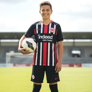 Camiseta de fútbol Nike Eintracht Frankfurt juvenil talla S negra roja Indeed FIFA - Imagen 1 de 8