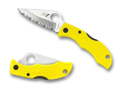 Cuchillos Spyderco Ladybug 2 Sal Lockback Amarillo FRN Dentado H2 Acero Inoxidable LYLS3 Foto 1 de 4