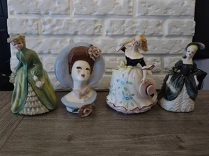 Vintage Estate Salvage Lady Planters Lot of 4 used Mid century Samson and more - Picture 1 of 23