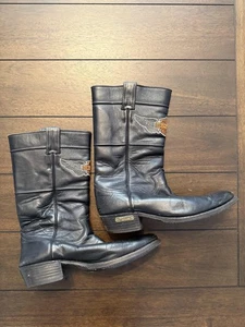 Harley-Davidson Boots Mens Size 7.5 D Black Leather Engineer Vibram Made USA - Picture 1 of 15