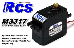 RCS Model M3317 26g RC Metal Gear High Torque R/C Hobby Micro Servo SS834 - Picture 1 of 5