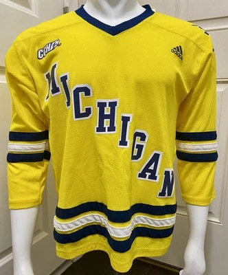 Хоккейная футболка Adidas Michigan Wolverines NCAA желтая молодежная CCHA L/XL - Изображение 1 из 4