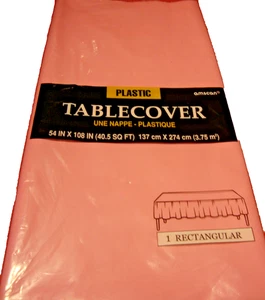 New 54" x 108" Tablecloth Rectangle Plastic Banquet Party Table Cover Pink   347 - Picture 1 of 3