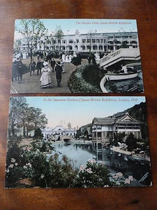 M683 2x JAPAN-BRITISCHE Ausstellung Garten Postkarten Valentinstag Serie 430 1910 - Bild 1 von 3