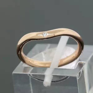 Tiffany&Co. Anillo de boda curvo de diamantes Elsa Peretti talla 4 - oro rosa 18K - Imagen 1 de 5